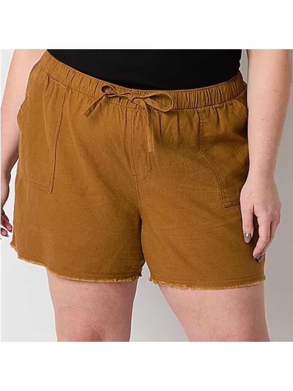 a.n.a. A New Approach brown pull on drawstring waist shorts Woman’s XL - Picture 9 of 11